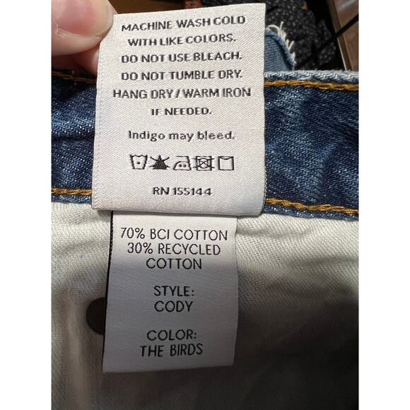 NWT Boyish by Her Women's Cody Button Fly Denim Jean Shorts in The Birds Blue 31 - Picture 5 of 10